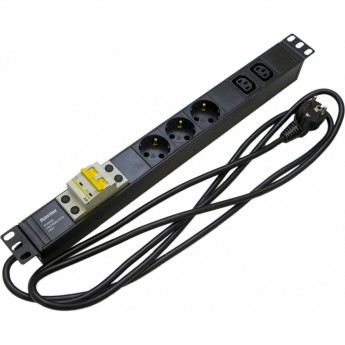 Блок розеток для 19" шкафов HYPERLINE SHE19-3SH-2IEC-B-2.5EU Блок розеток для 19" шкафов HYPERLINE SHE19-3SH-2IEC-B-2.5EU