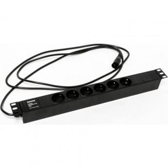 Блок розеток для 19" шкафов HYPERLINE SHE19-6SH-2.5IEC Блок розеток для 19" шкафов HYPERLINE SHE19-6SH-2.5IEC
