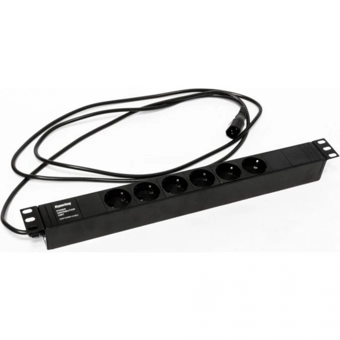 Блок розеток для 19" шкафов HYPERLINE SHE19-6SH-2.5IEC 397027 Блок розеток для 19" шкафов HYPERLINE SHE19-6SH-2.5IEC 397027