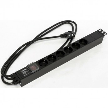 Блок розеток для 19" шкафов HYPERLINE SHE19-6SH-S-2.5EU Блок розеток для 19" шкафов HYPERLINE SHE19-6SH-S-2.5EU