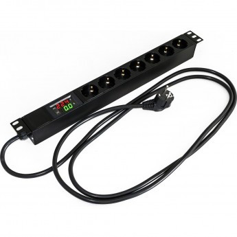 Блок розеток для 19" шкафов HYPERLINE SHE19-7SH-AV-2.5EU Блок розеток для 19" шкафов HYPERLINE SHE19-7SH-AV-2.5EU