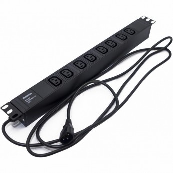 Блок розеток для 19" шкафов HYPERLINE SHE19-8IEC-2.5IEC Блок розеток для 19" шкафов HYPERLINE SHE19-8IEC-2.5IEC