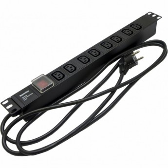 Блок розеток для 19" шкафов HYPERLINE SHE19-8IEC-S-2.5EU Блок розеток для 19" шкафов HYPERLINE SHE19-8IEC-S-2.5EU