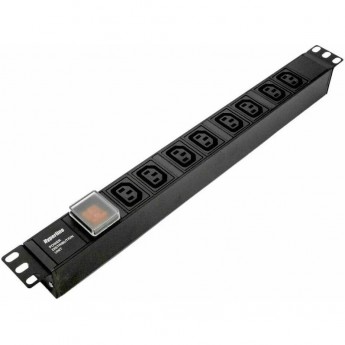 Блок розеток для 19" шкафов HYPERLINE SHE19-8IEC-S-IEC черный Блок розеток для 19" шкафов HYPERLINE SHE19-8IEC-S-IEC черный