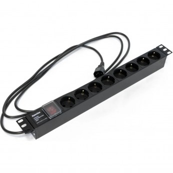 Блок розеток для 19" шкафов HYPERLINE SHE19-8SH-S-2.5IEC Блок розеток для 19" шкафов HYPERLINE SHE19-8SH-S-2.5IEC