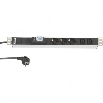 Блок розеток для 19" шкафов HYPERLINE SHT19-3SH-2IEC-B-2.5EU Блок розеток для 19" шкафов HYPERLINE SHT19-3SH-2IEC-B-2.5EU