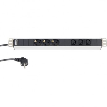 Блок розеток для 19" шкафов HYPERLINE SHT19-3SH-3IEC-2.5EU Блок розеток для 19" шкафов HYPERLINE SHT19-3SH-3IEC-2.5EU