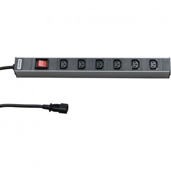 Блок розеток для 19" шкафов HYPERLINE SHT19-6IEC-S-2.5IEC Блок розеток для 19" шкафов HYPERLINE SHT19-6IEC-S-2.5IEC