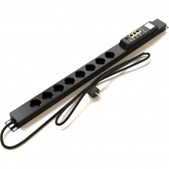 Блок розеток управляемый HYPERLINE IP-PDU-2017IFDA-110-0008D IP-PDU вертикальный 8 розеток DIN49440 230V 16А, кабель питания 3х1.5 мм2, 3 м, вилка DIN49441, 677x44.4 x44.4 мм
