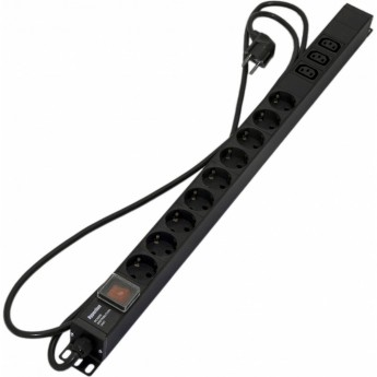 Блок розеток, вертикальный HYPERLINE SHE-9SH-3IEC-S-2.5EU