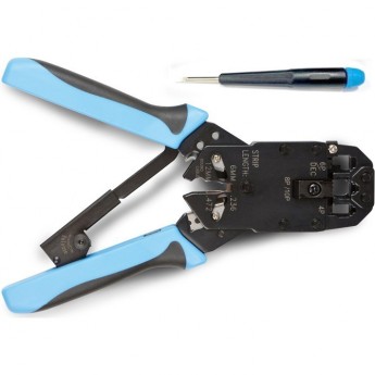 Инструмент обжимной для RJ-45, RJ-12, RJ-11 (8P8C, 6P6C, 4P4C) HYPERLINE HT-2008AR