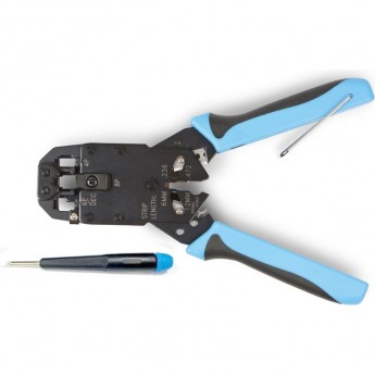 Инструмент обжимной для RJ-45, RJ-12, RJ-11 (8P8C, 6P6C, 6P4C, 4P4C) HYPERLINE HT-2008A