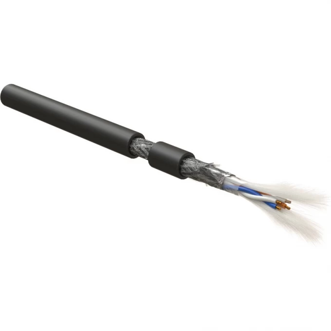 Кабель интерфейса RS-485, экранированный SF/UTP HYPERLINE RS-SF-2x2x22/7-PVC-BK 444098 Кабель интерфейса RS-485, экранированный SF/UTP HYPERLINE RS-SF-2x2x22/7-PVC-BK 444098