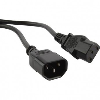 Кабель питания монитор-компьютер HYPERLINE PWC-IEC13A-IEC14-5.0-BK IEC 320 C13 (угловая), 5м, черный