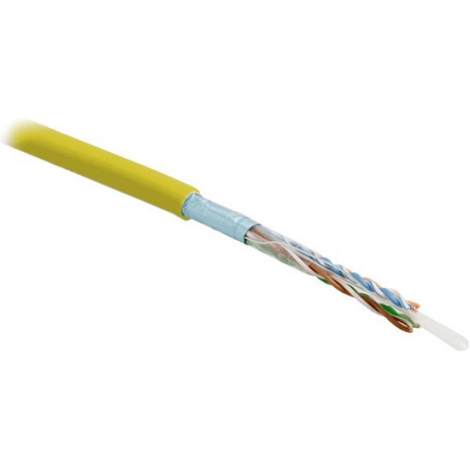 Кабель витая пара, экранированная F/UTP HYPERLINE FUTP4-C5E-S24-IN-PVC-YL-305 444625