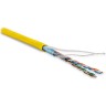 Кабель витая пара HYPERLINE FUTP4-C5E-P26-IN-LSZH-YL-100 экранированная F/UTP категория 5e 4 пары 26 AWG многожильный экран - фольга LSZH, нг(А)-HF –20°C – +75°C, желтый 100 м 243617