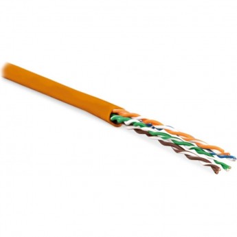 Кабель витая пара HYPERLINE UUTP4-C5E-P24-IN-LSZH-OR-100 неэкранированная U/UTP категория 5e 4 пары 24 AWG ногожильный , LSZH, нг(А)-HF, -20°C–+75°C, оранжевый 100 м