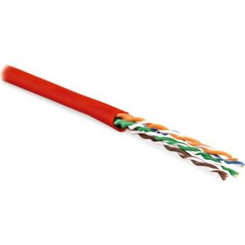 Кабель витая пара HYPERLINE UUTP4-C5E-P24-IN-LSZH-RD-100 (100 м)