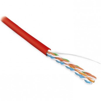 Кабель витая пара, неэкранированная U/UTP HYPERLINE UUTP4-C5E-S24-IN-PVC-RD-305