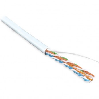 Кабель витая пара, неэкранированная U/UTP HYPERLINE UUTP4-C5E-S24-IN-PVC-WH-100