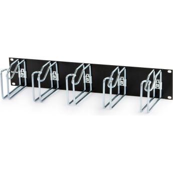 Кабельный организатор с металлическими кольцами HYPERLINE CMW-2U-03-BK 125x65 мм, 19", 2U, черный