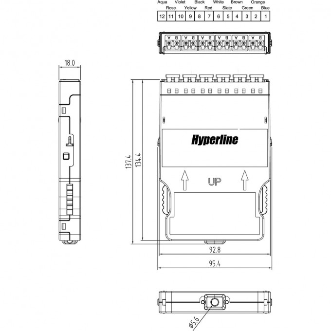 Корпус кассеты для оптических претерминированных решений HYPERLINE PPTR-CSS-1-6xDLC-MM/BG-BL 236812