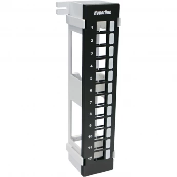 Модульная настенная патч-панель для модулей Keystone Jack HYPERLINE PPWBL-12 с подставкой