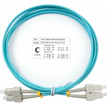 Патч-корд волоконно-оптический (шнур) Hyperline FC-D3-504-SC/PR-SC/PR-H-2M-LSZH-AQ (FC-504-SC-SC-40G-2M)