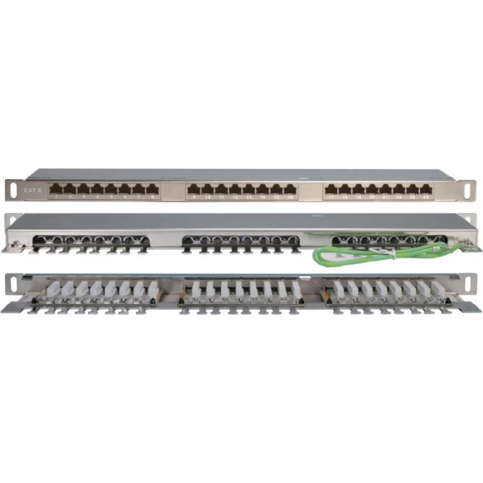 Патч-панель высокой плотности HYPERLINE PPHD-19-24-8P8C-C5E-110D 19", 24 порта RJ-45, категория 5E 244076