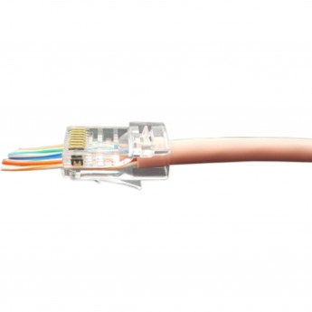 Разъем легкой оконцовки RJ-45 (8P8C) под витую пару HYPERLINE PLEZ-8P8C-U-C5-100 100 шт
