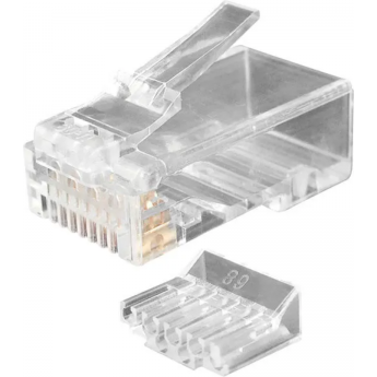 Разъем RJ-45 (8P8C) под витую пару HYPERLINE PLUG-8P8C-UV-C6-100, категория 6, 100 шт.