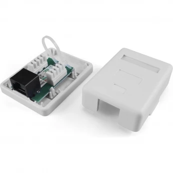 Розетка компьютерная RJ-45(8P8C) HYPERLINE SB1-1-8P8C-C6-WH