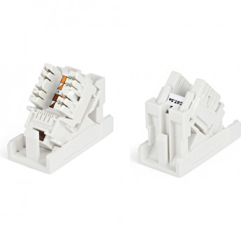 Розетка (вставка) 45x22,5 (аналог Mosaic) с наклонным модулем RJ-45 HYPERLINE SIP2K-C5E-M45-22.5