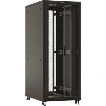 Шкаф напольный HYPERLINE TTBR-4288-DD-RAL9004 19-дюймовый 42U 2055x800х800 мм передняя и задняя распашные перфорированные двери (75%), ручка с замком 2 вертикальных кабельных организатора черный Шкаф напольный HYPERLINE TTBR-4288-DD-RAL9004 19-дюймовый 42U 2055x800х800 мм передняя и задняя распашные перфорированные двери (75%), ручка с замком 2 вертикальных кабельных организатора черный