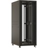 Шкаф напольный HYPERLINE TTBR-4288-DD-RAL9004 19-дюймовый 42U 2055x800х800 мм передняя и задняя распашные перфорированные двери (75%), ручка с замком 2 вертикальных кабельных организатора черный 537198