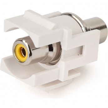 Вставка формата Keystone Jack HYPERLINE KJ1-RCA/YL-D-WH