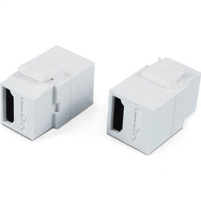 Вставка формата Keystone Jack с проходным адаптером HDMI 2.0 (Type A) HYPERLINE KJ1-HDMI-AL18-WH 247094
