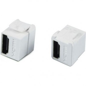 Вставка формата Keystone Jack с проходным адаптером HDMI 2.0 (Type A) Hyperline KJ1-HDMI-AS18-WH