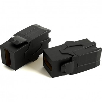 Вставка формата Keystone Jack с проходным адаптером HDMI 2.0 (Type A) HYPERLINE KJ1-HDMI-AV18-BK