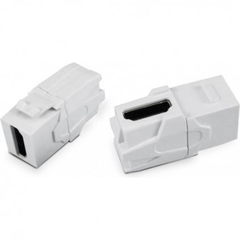 Вставка формата Keystone Jack с проходным адаптером HDMI 2.0 (Type A) HYPERLINE KJ1-HDMI-AV18-WH