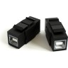 Вставка формата Keystone Jack с проходным адаптером USB 2.0 (Type B) HYPERLINE KJ1-USB-B2-BK 251217