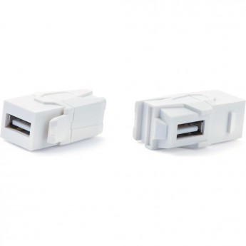 Вставка формата Keystone Jack с проходным адаптером USB 3.0 (Type A) HYPERLINE KJ1-USB-VA3-WH