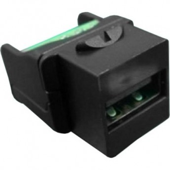 Вставка формата Keystone Jack USB 2.0 (Type A) HYPERLINE KJ1-USB-A2-SCRW-BK