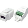 Вставка формата Keystone Jack USB 2.0 (Type A) HYPERLINE KJ1-USB-A2-SCRW-WH 251290