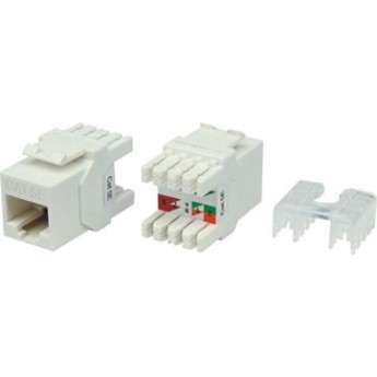 Вставка Keystone Jack RJ-45(8P8C) HYPERLINE KJ8-8P8C-C5e-180-WH
