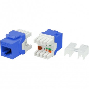 Вставка Keystone Jack RJ-45(8P8C) HYPERLINE KJ8-8P8C-C6-180-BL