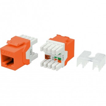 Вставка Keystone Jack RJ-45(8P8C) HYPERLINE KJ8-8P8C-C6-180-OR