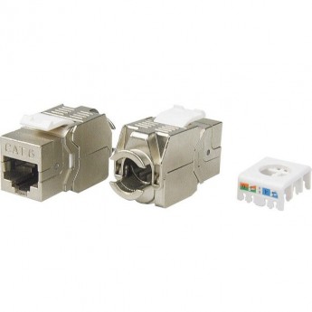 Вставка Keystone Jack RJ-45(8P8C) HYPERLINE KJ8-8P8C-C6-180-TLS-SH-F-WH