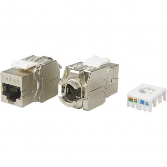 Вставка Keystone Jack RJ-45(8P8C) HYPERLINE KJ8-8P8C-C6A-180-TLS-SH-F-WH