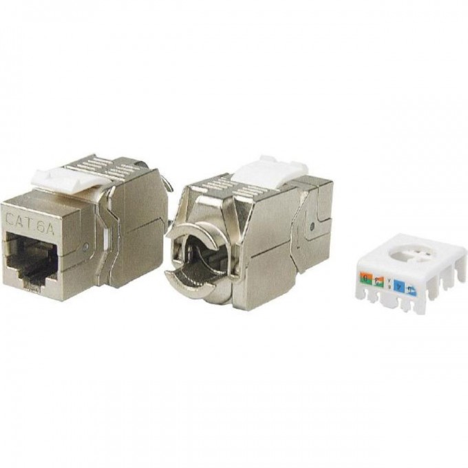 Вставка Keystone Jack RJ-45(8P8C) HYPERLINE KJ8-8P8C-C6A-180-TLS-SH-F-WH 426184